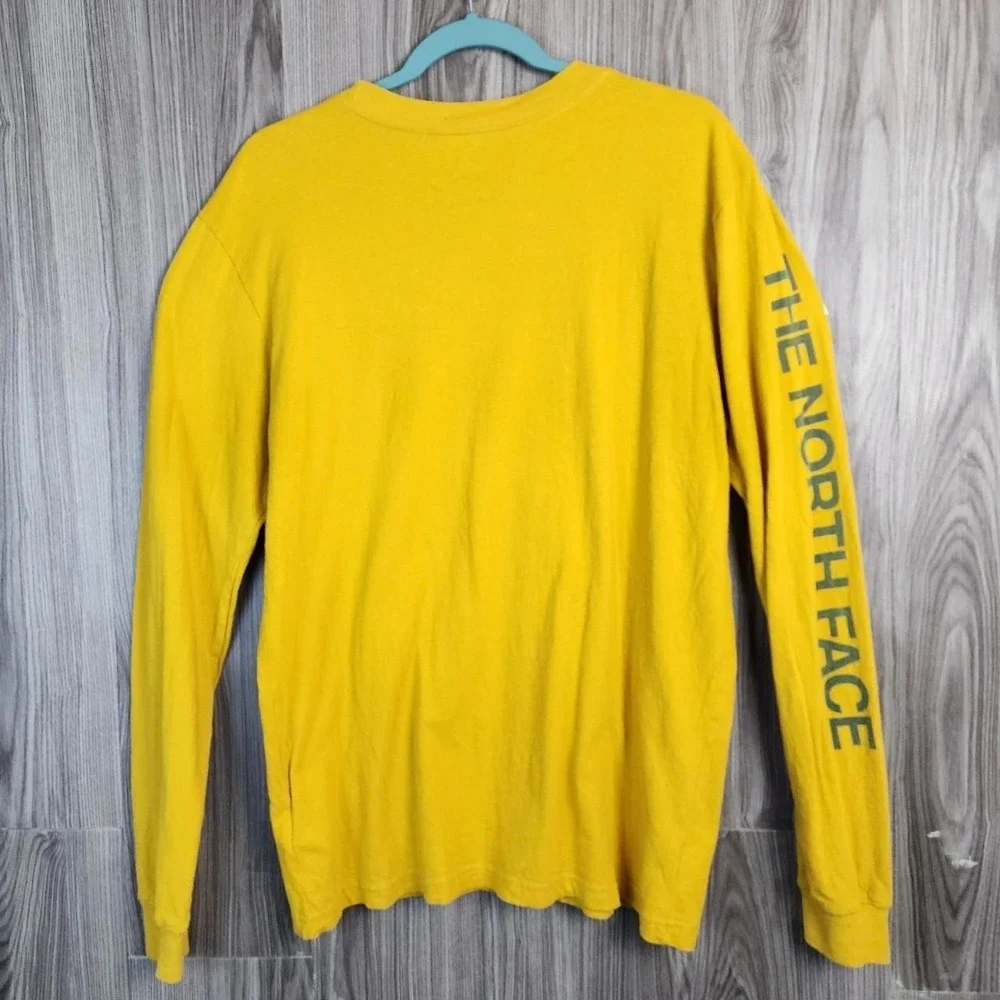 The North Face Men's Graphic Logo Long Sleeve‎ Tee - Vibrant Yellow Size MEDIUM